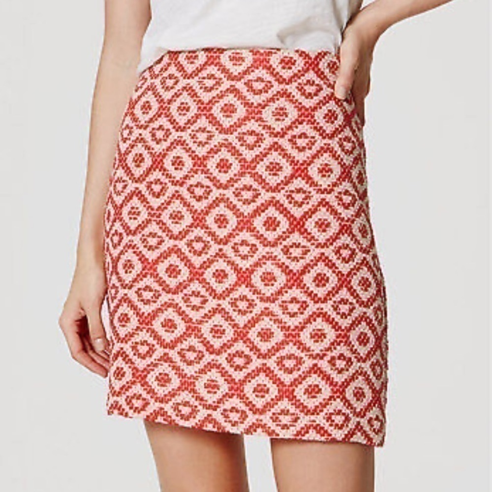 Loft Geo Jacquard Shirt Tweed Skirt